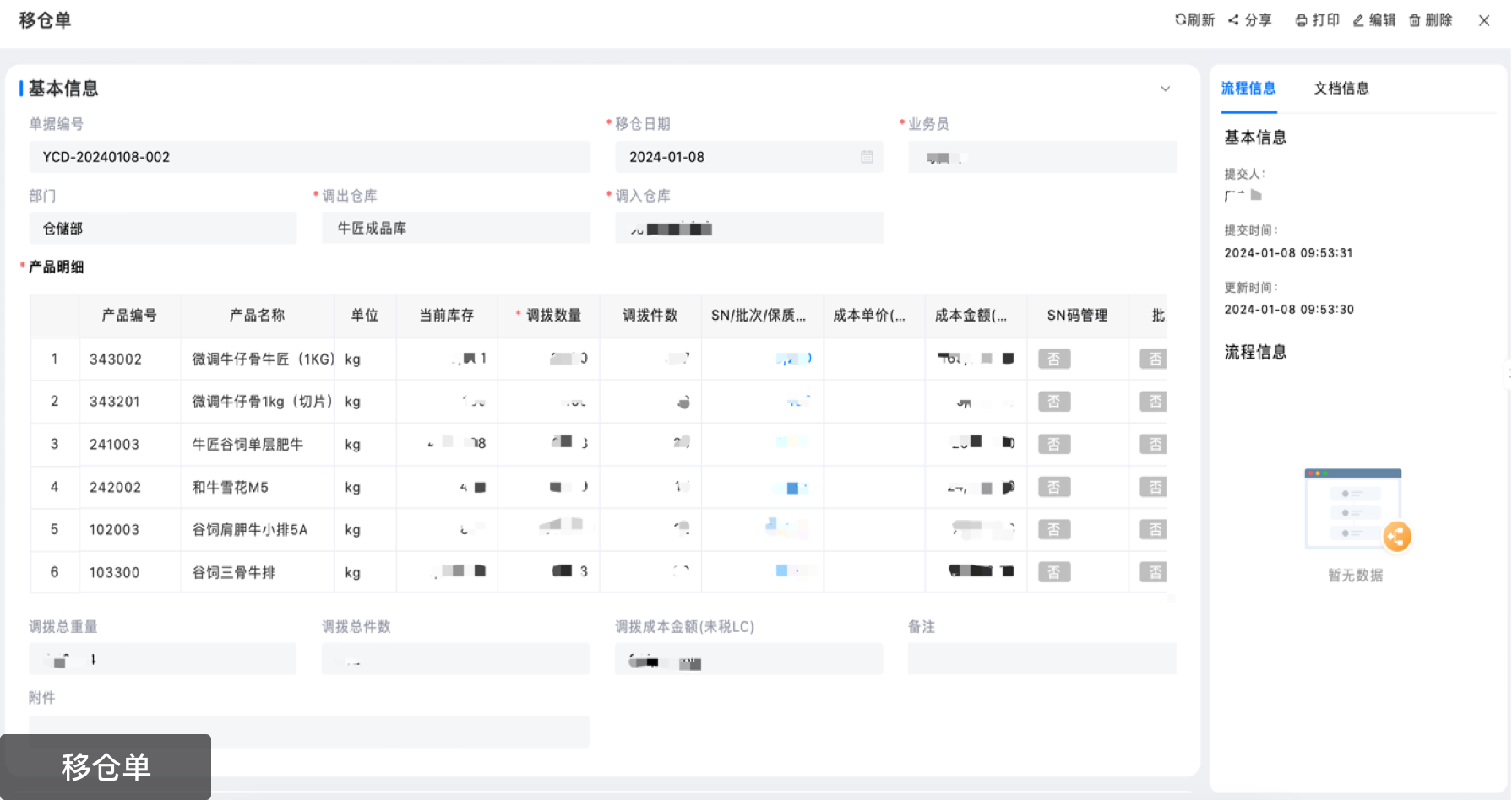 线上调拨,多仓库统一管理,数据变化实时同步;