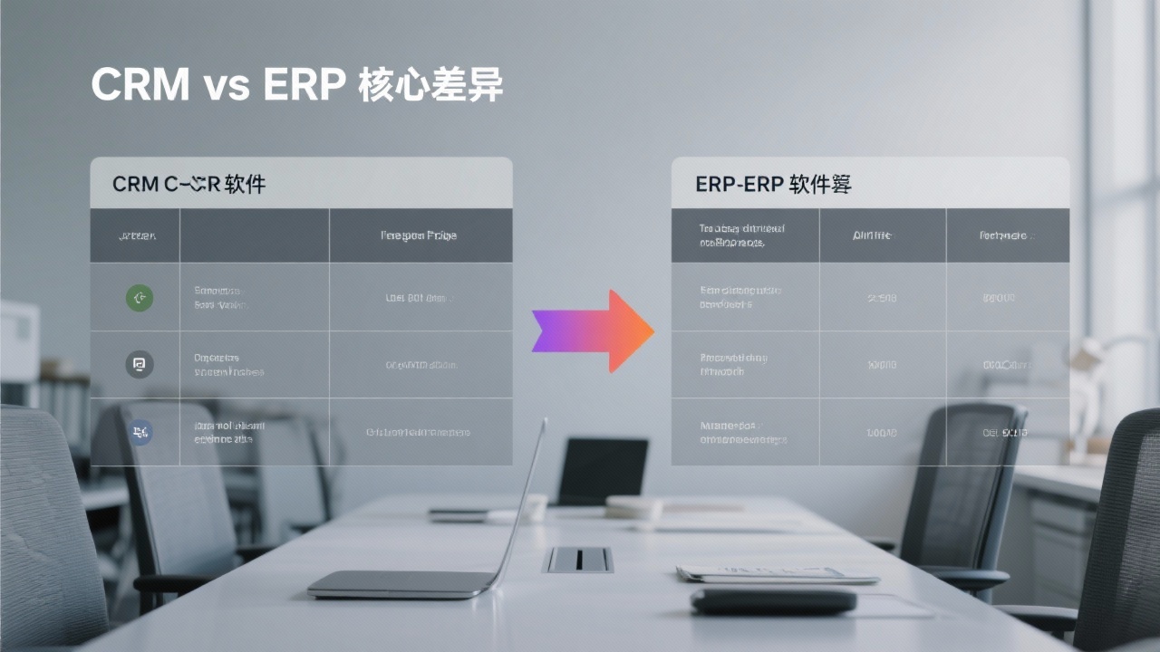 CRM软件与ERP软件的区别在哪里？一张表格告诉你核心差异