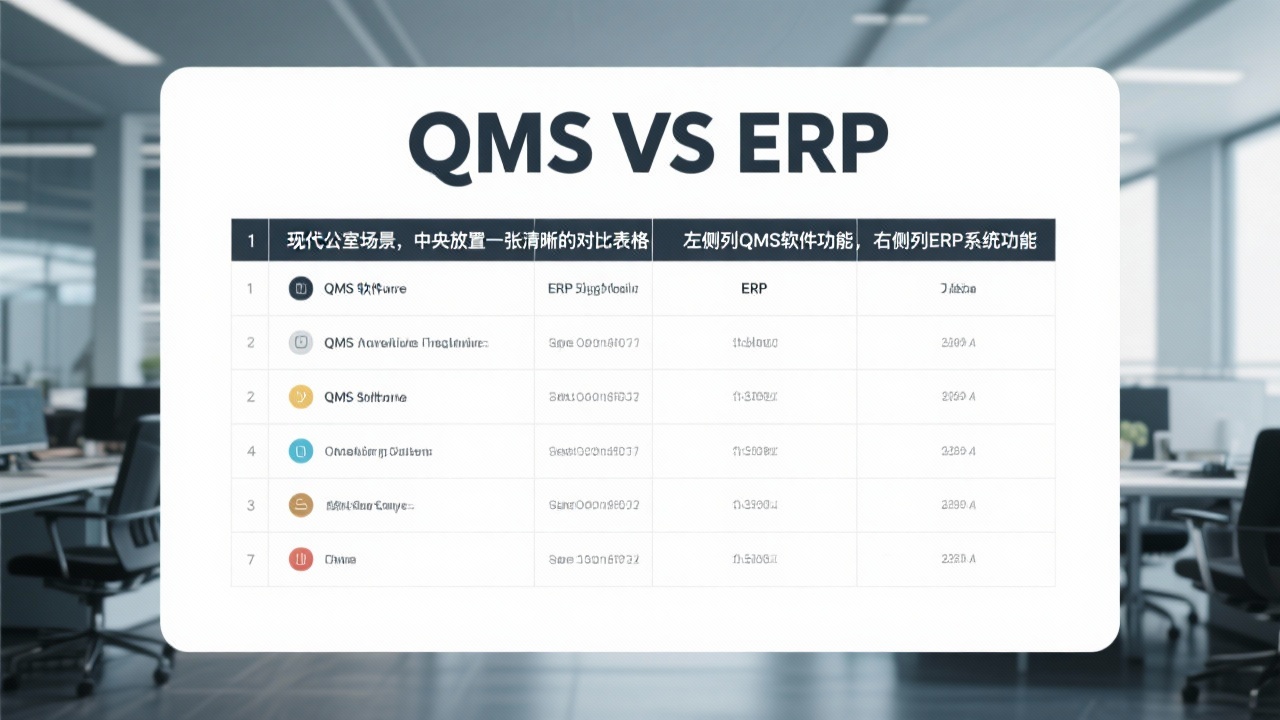 QMS软件与ERP系统的区别在哪里？一张表格告诉你差异