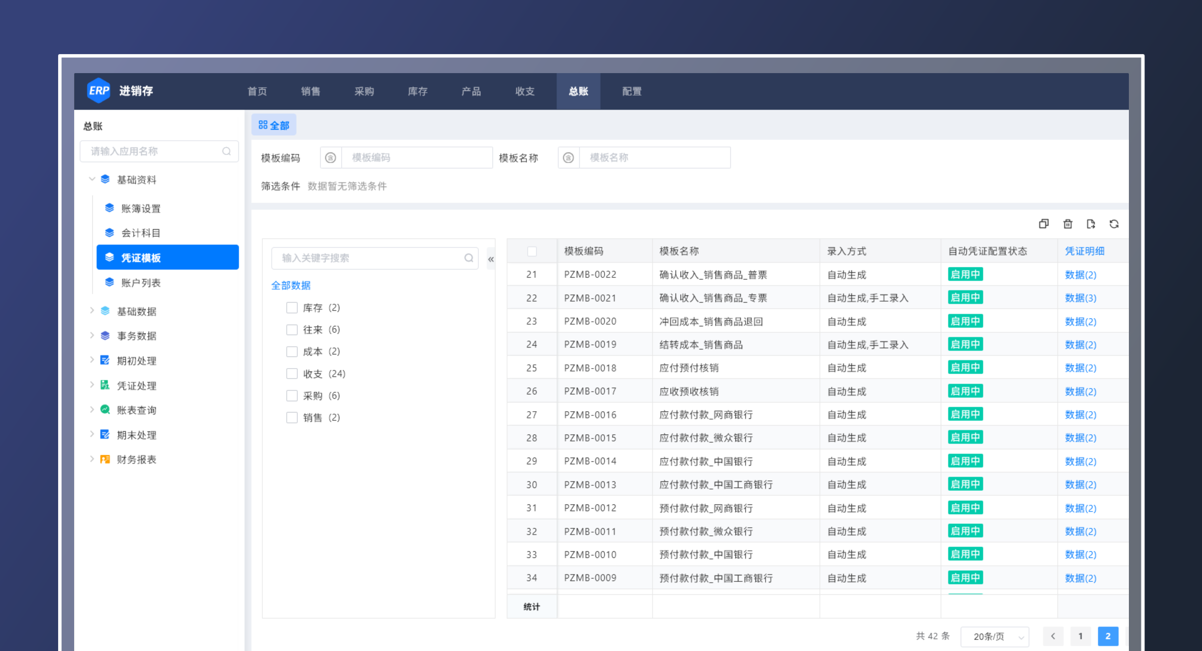 ERP供应链管理进销存模块示意图