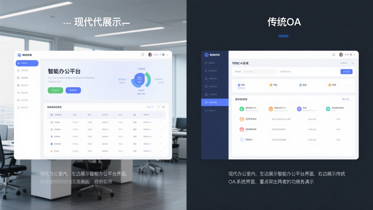 智能办公平台与传统OA系统的区别是什么？一图看懂
