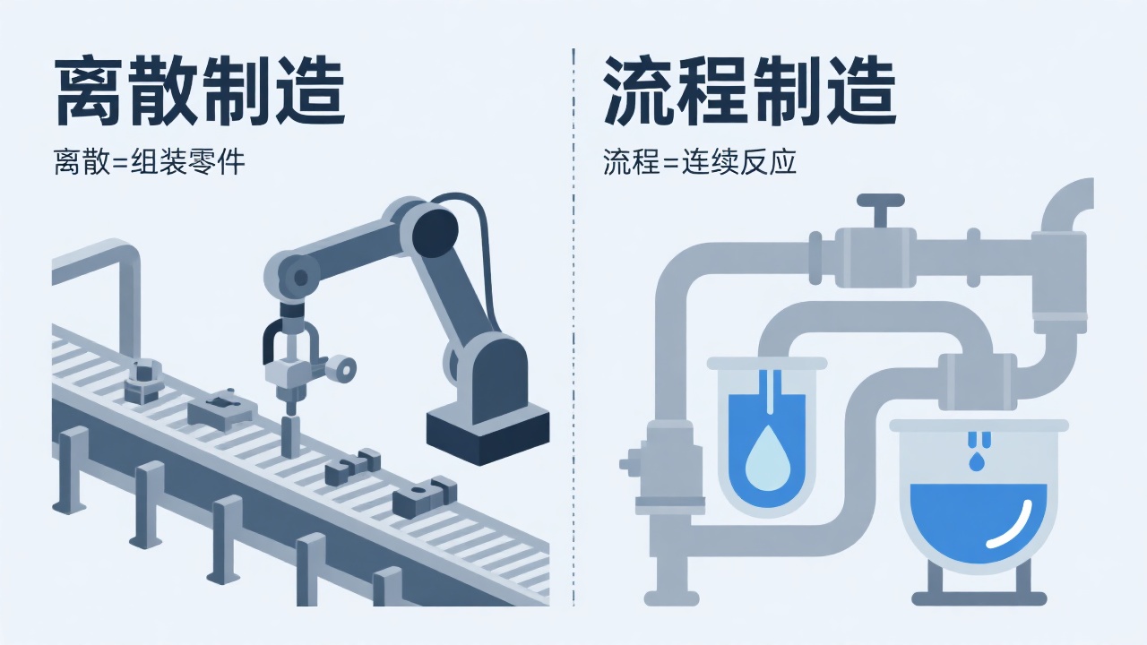 离散制造与流程制造的区别在哪里？一张图告诉你