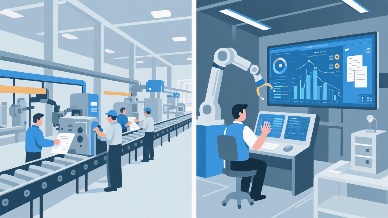 生产数字化平台与传统生产方式的差异对比