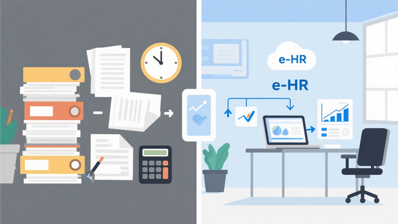 e-HR系统与传统HR管理的区别在哪里？一张图告诉你真相