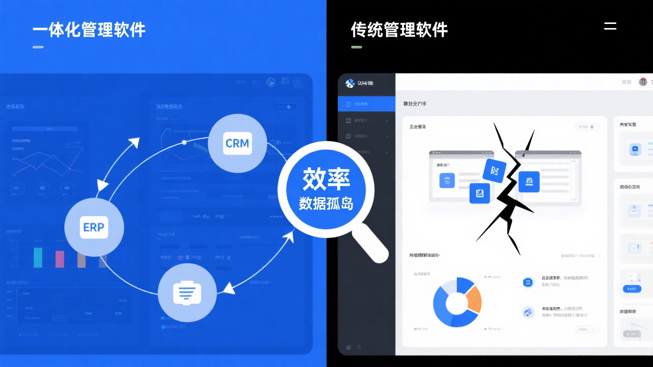 一体化管理软件与传统管理软件的区别在哪里？一张图告诉你