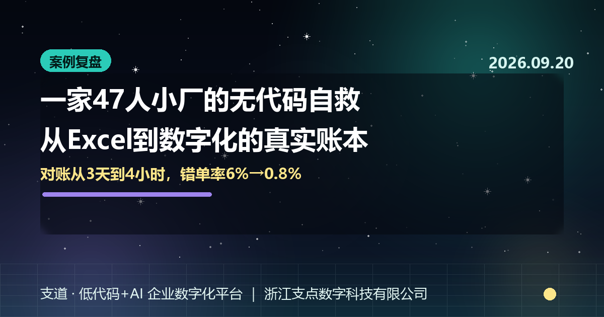 一家47人小厂的无代码自救：从Excel到数字化的真实账本